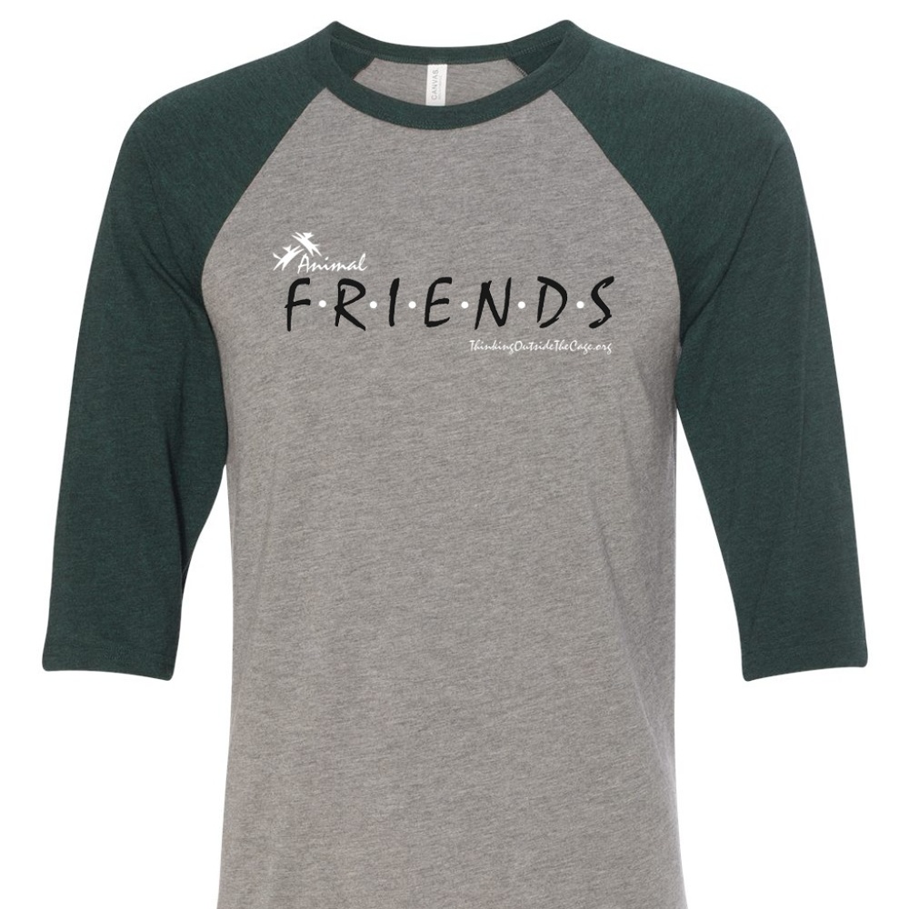 NEW!  Animal Friends Raglan Baseball Tee Shirt